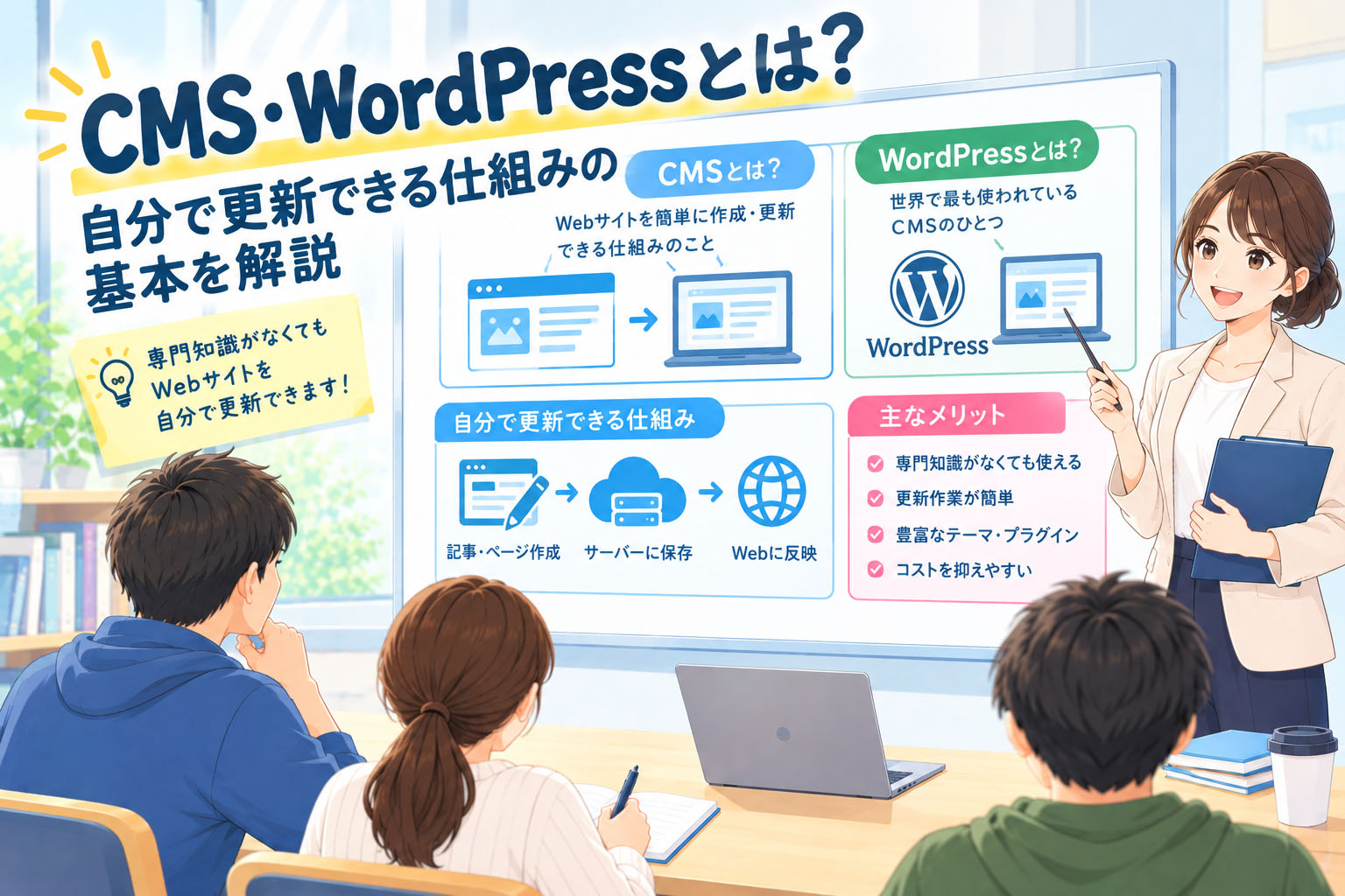 CMS・WordPressとは?自分で更新できる仕組みの基本を解説