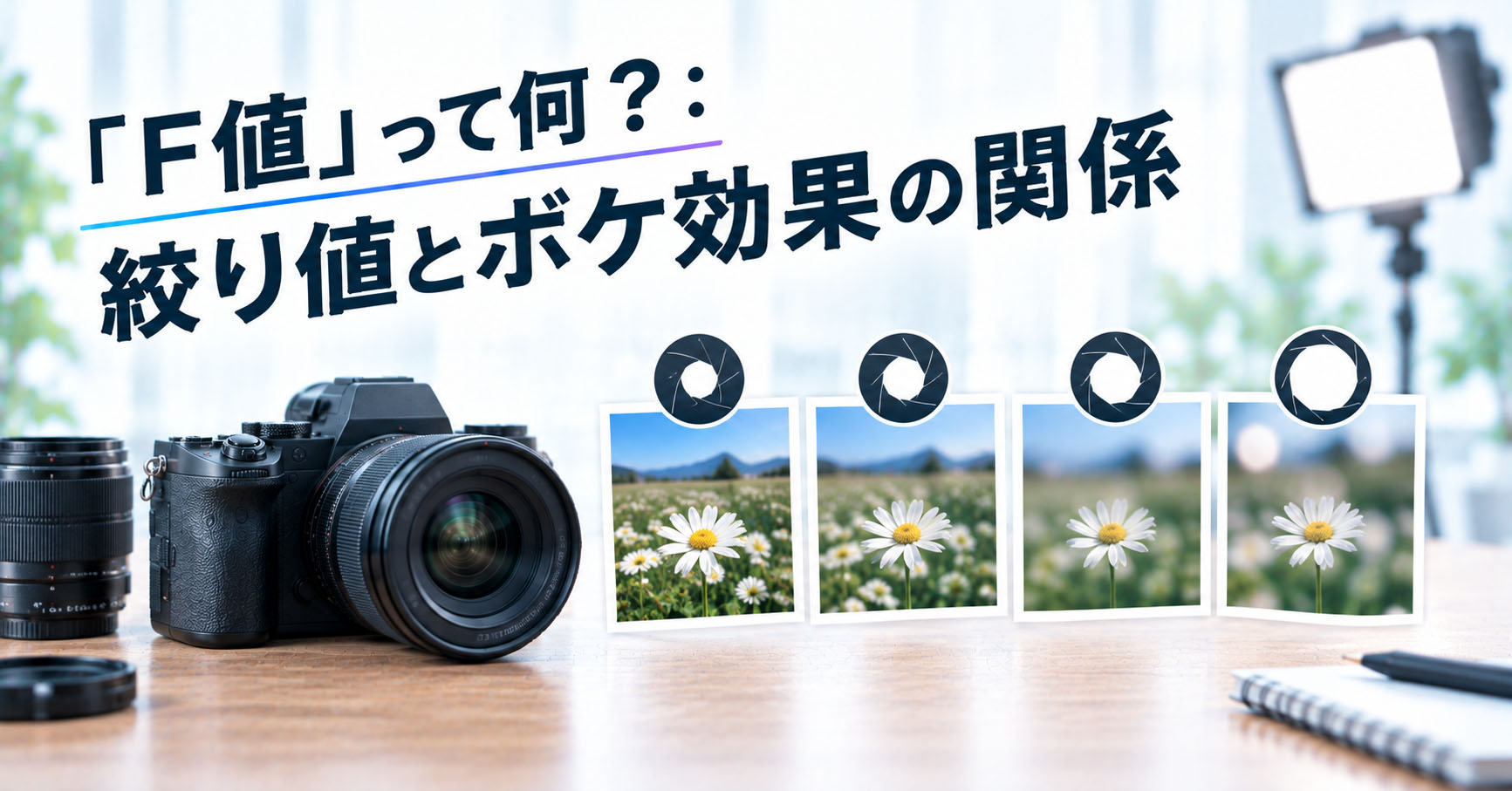 絞り値とボケ効果の関係の画像
