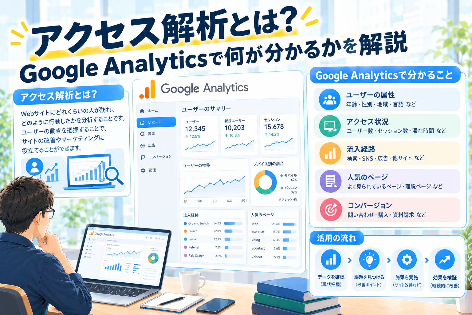 アクセス解析とは?Google Analyticsで何が分かるかを解説