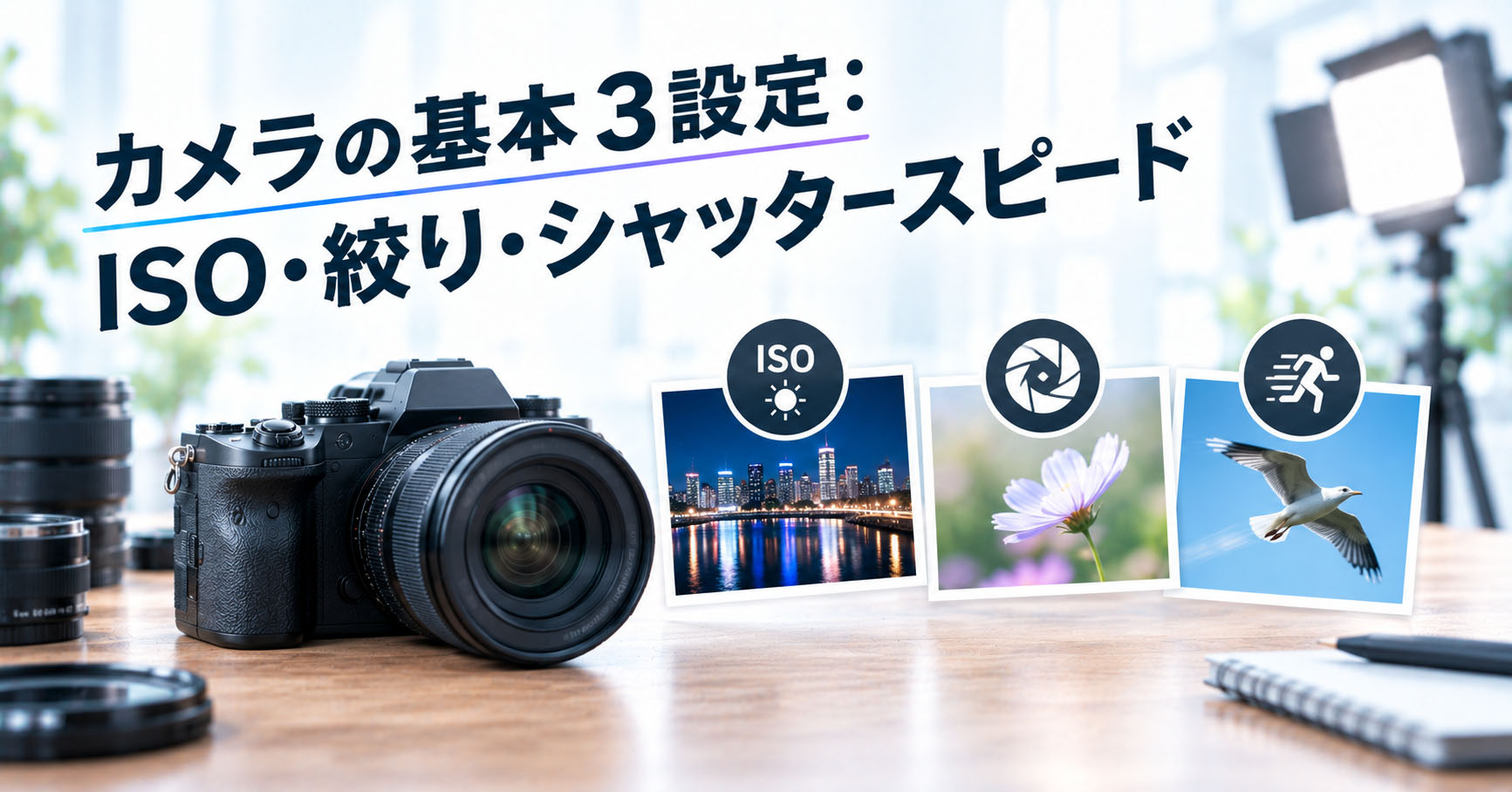 カメラの基本3設定：ISO・絞り・シャッタースピードの画像