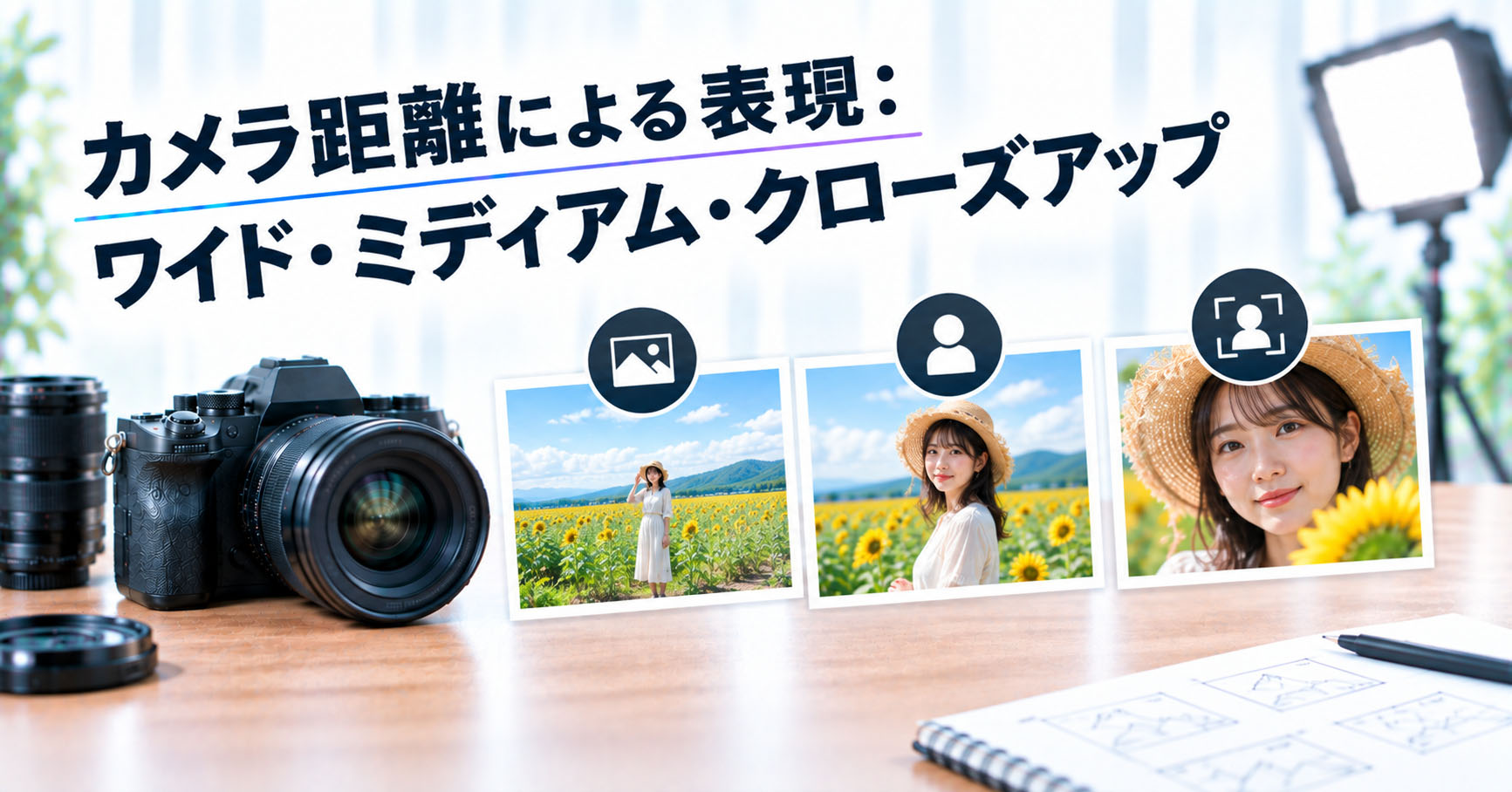 カメラ距離による表現の画像