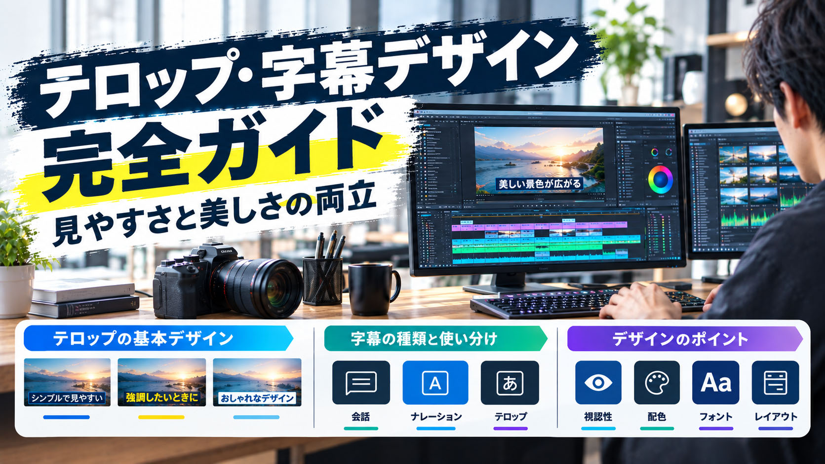 テロップ・字幕デザイン完全ガイド：見やすさと美しさの両立