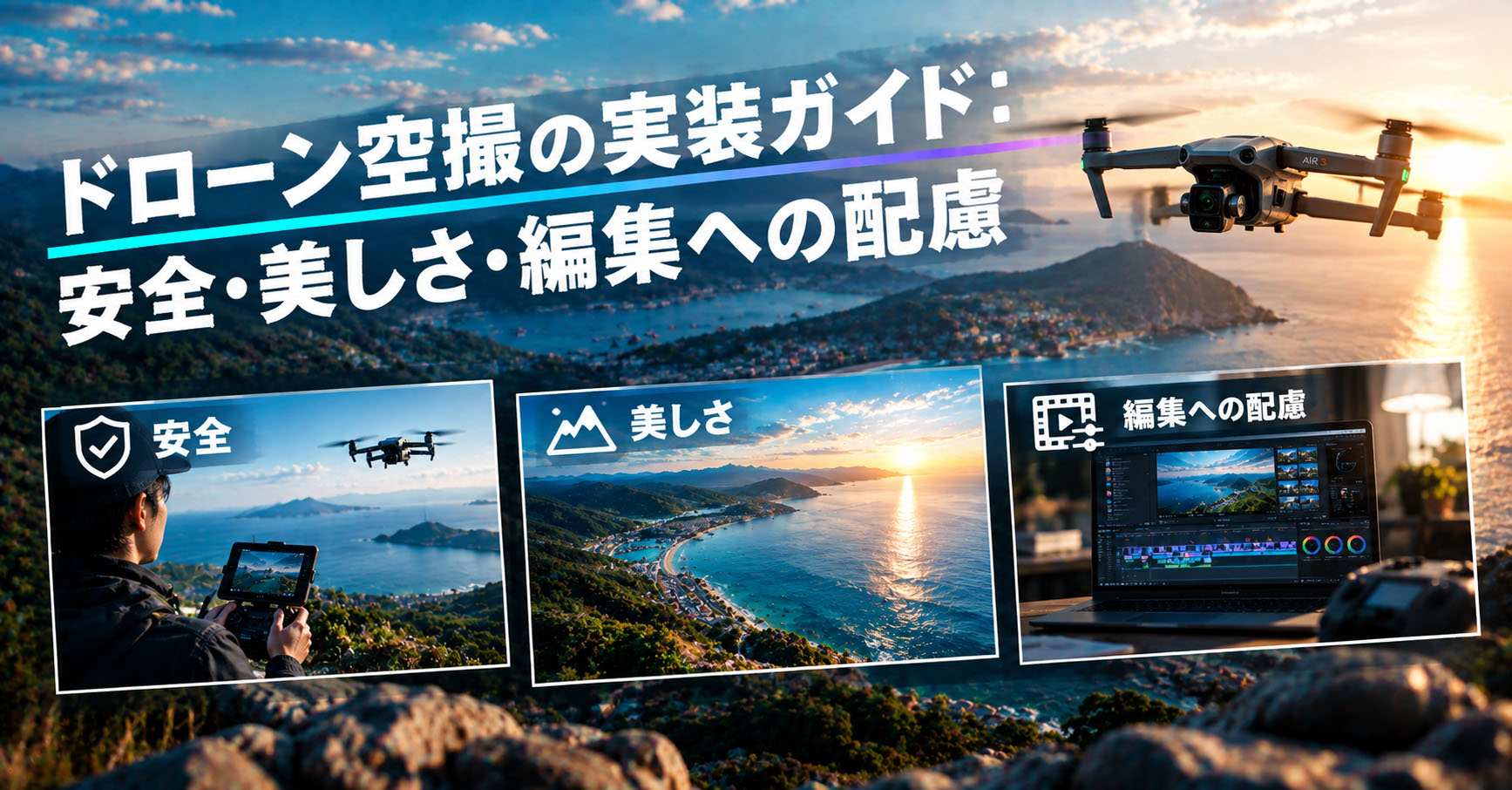 ドローン空撮の実装ガイド：安全・美しさ・編集への配慮