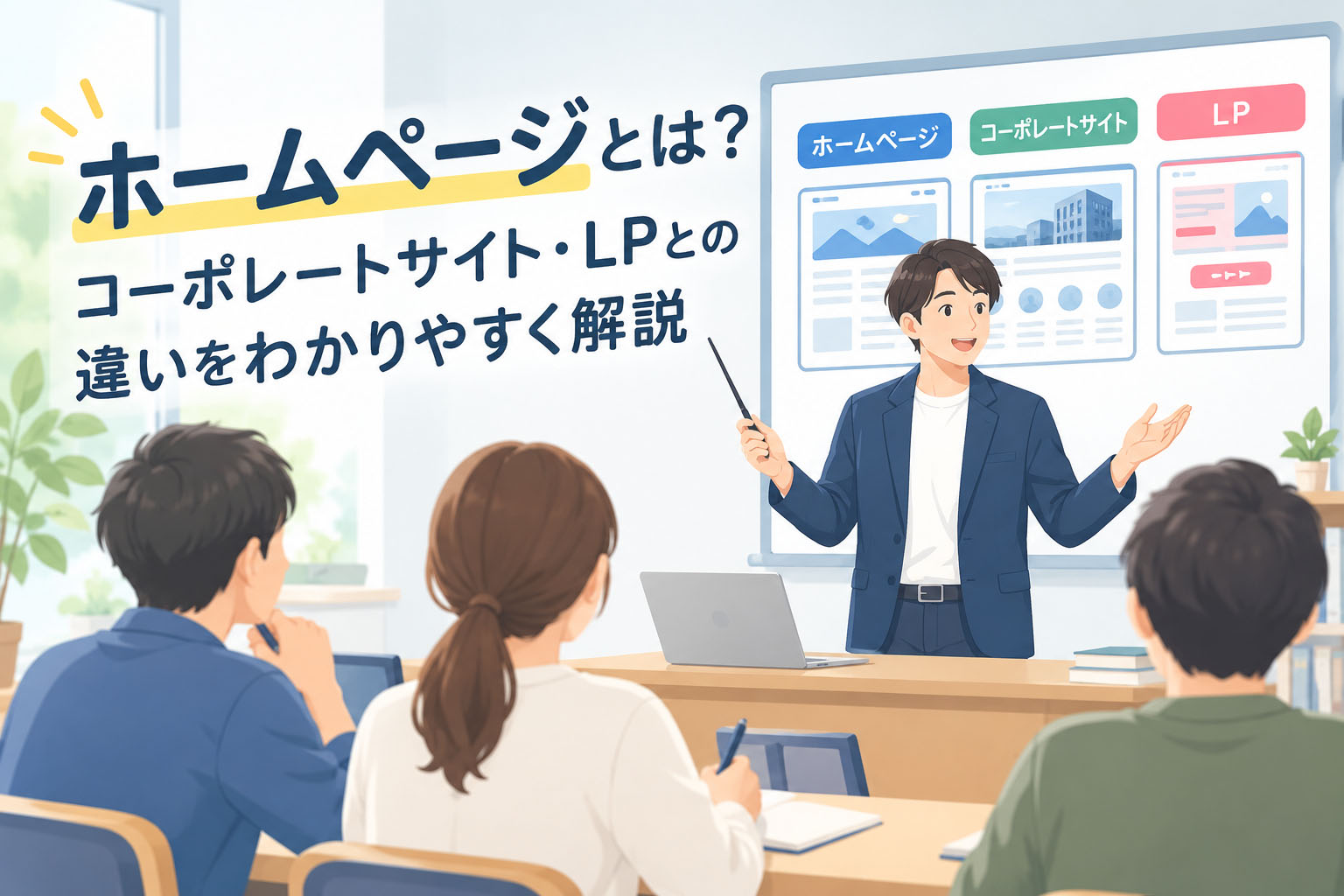 ホームページとはコーポレートサイト・LPとの違いをわかりやすく解説