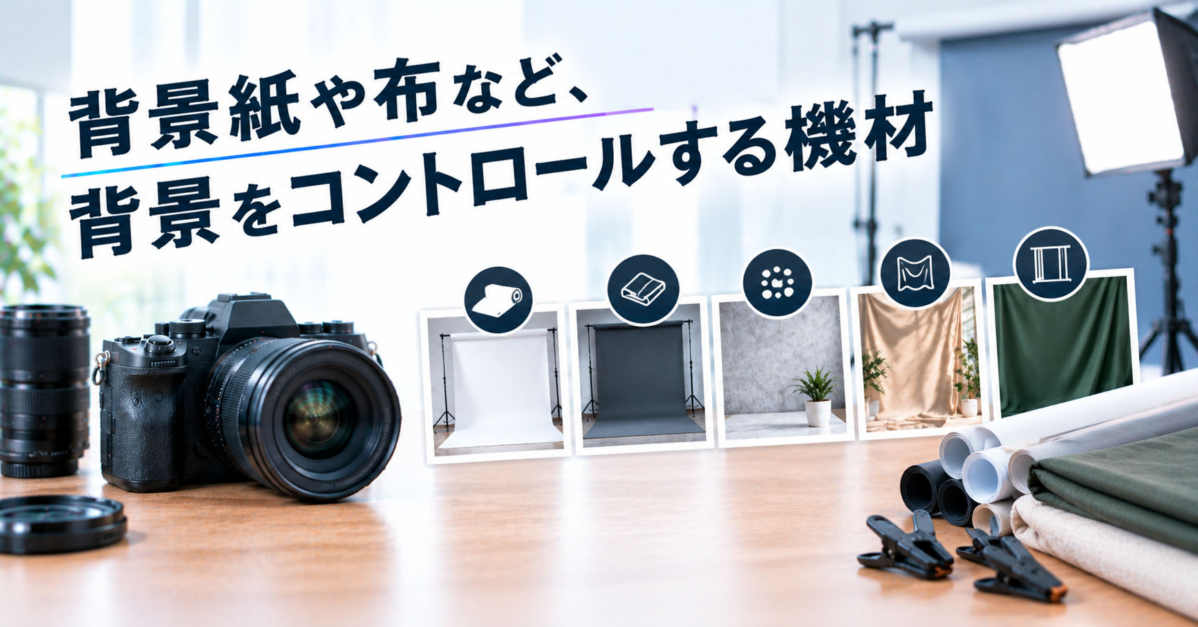背景素材を比べている画像