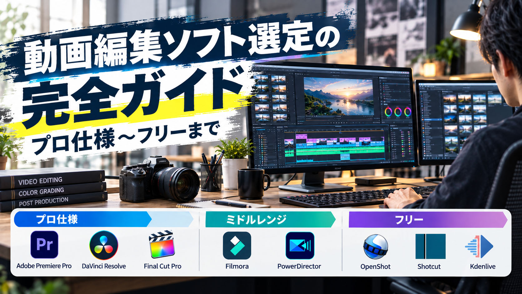 動画編集ソフト選定の完全ガイド：プロ仕様〜フリーまで