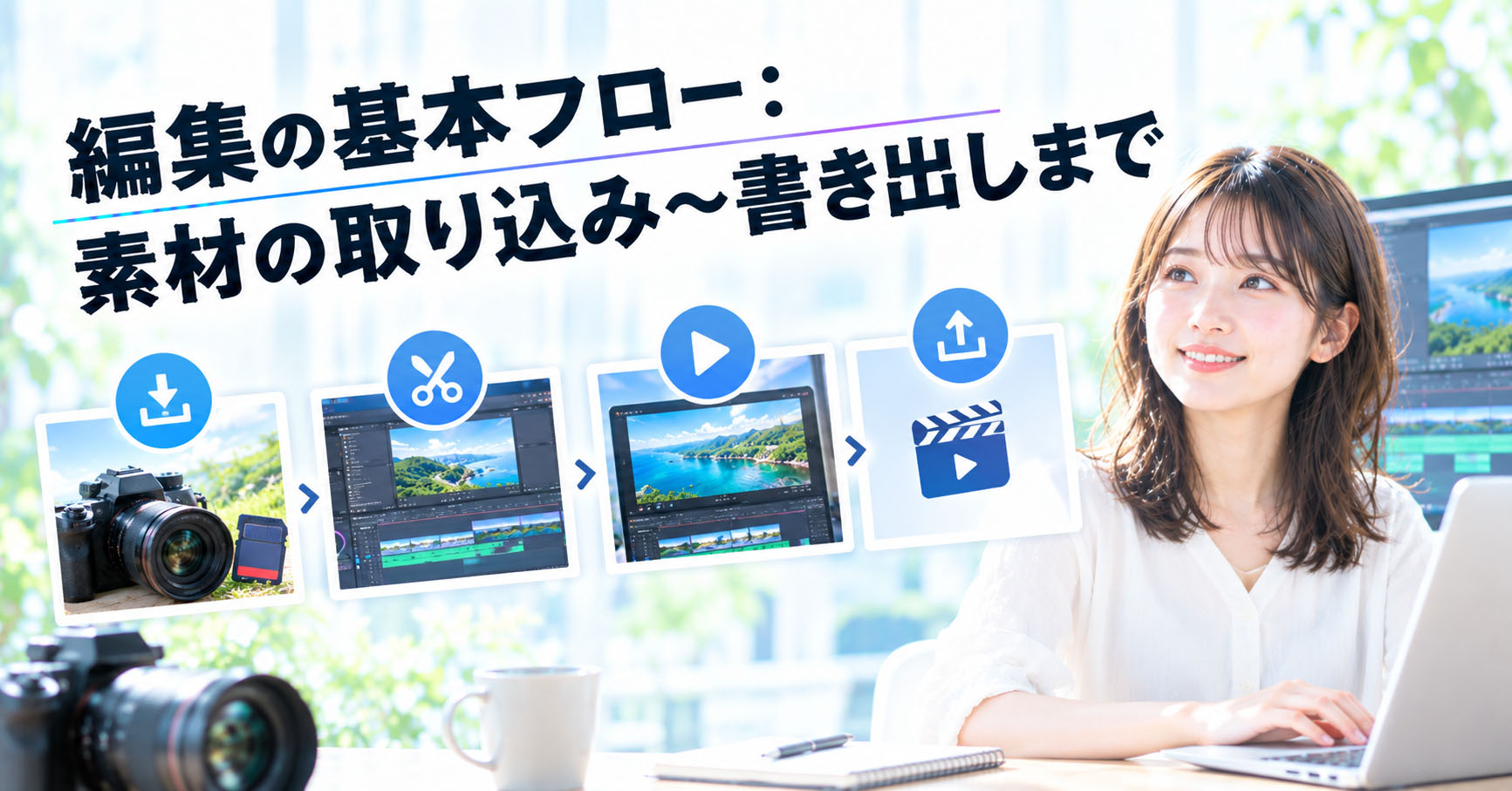 編集の基本フロー：素材の取り込み〜書き出しまで