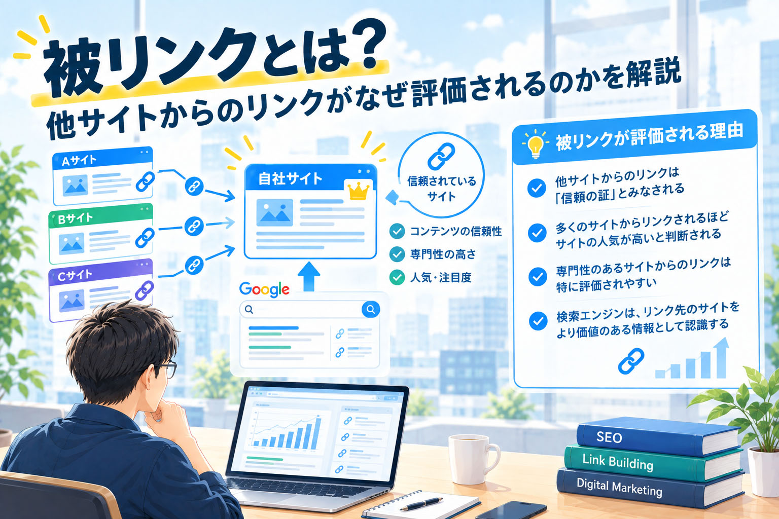 被リンクとは他サイトからのリンクがなぜ評価されるのかを解説