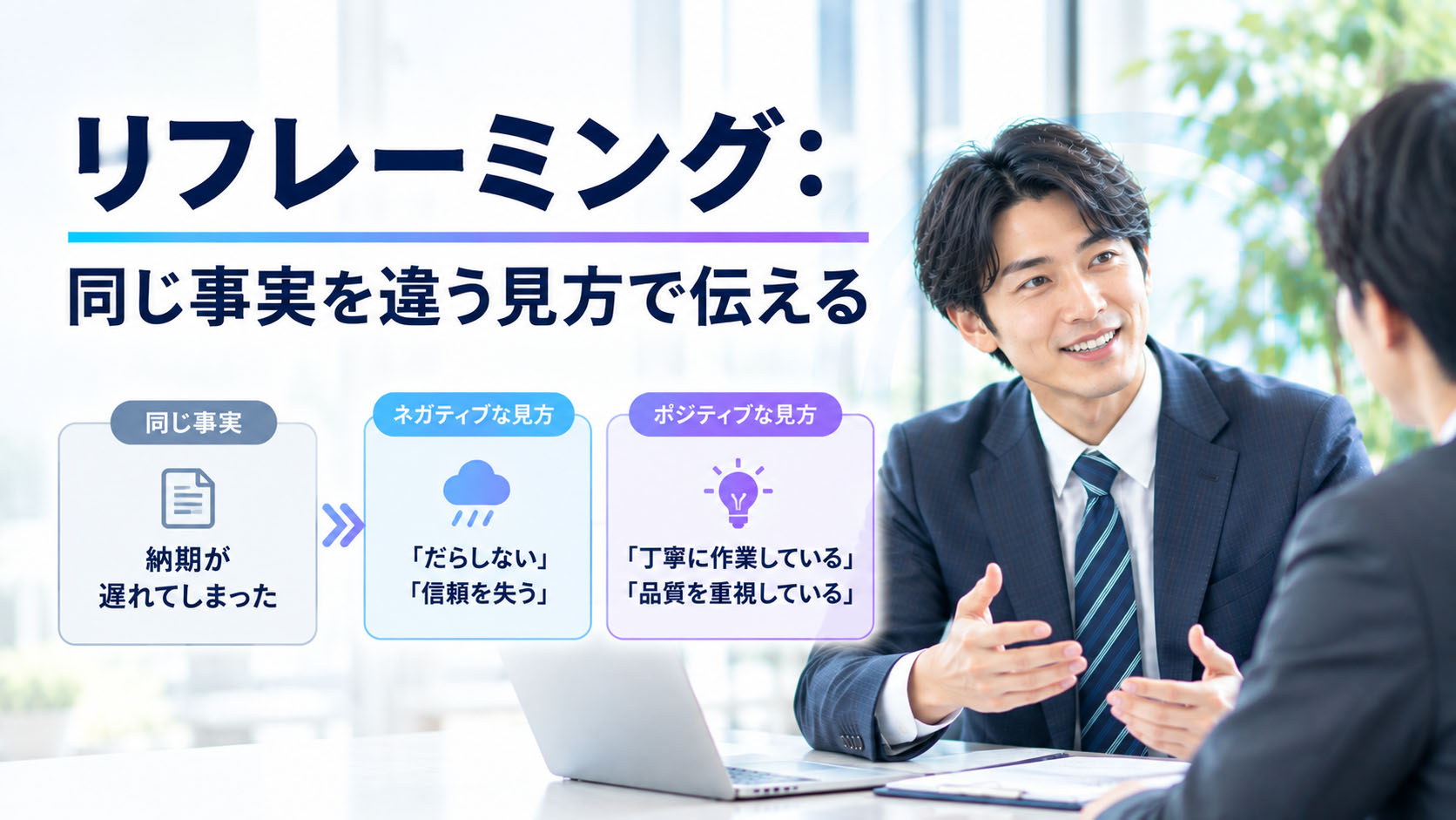 リフレーミング：同じ事実を違う見方で伝える
